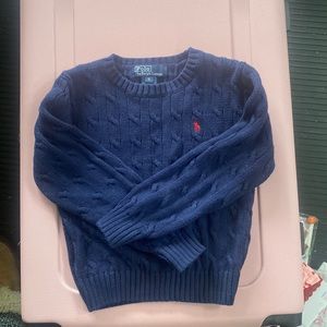Polo by Ralph Lauren navy cable knit sweater size 5